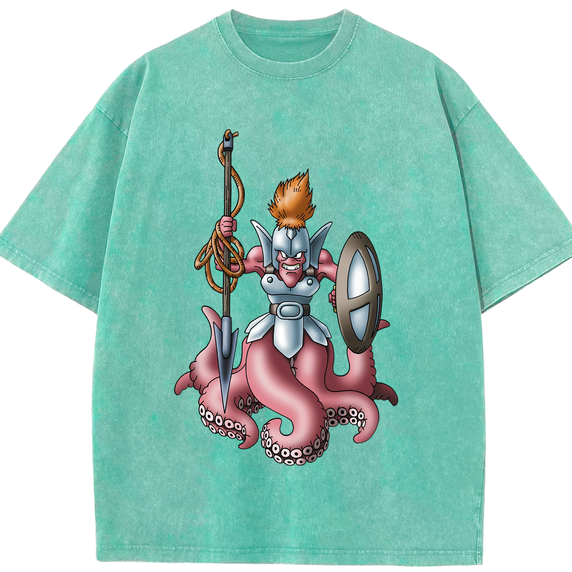 （画像用） ドラゴンクエスト Doragon Kuesuto Dragon Quest 綿100% ヴィンテージ風 半袖Tシャツ（フロントプリント）